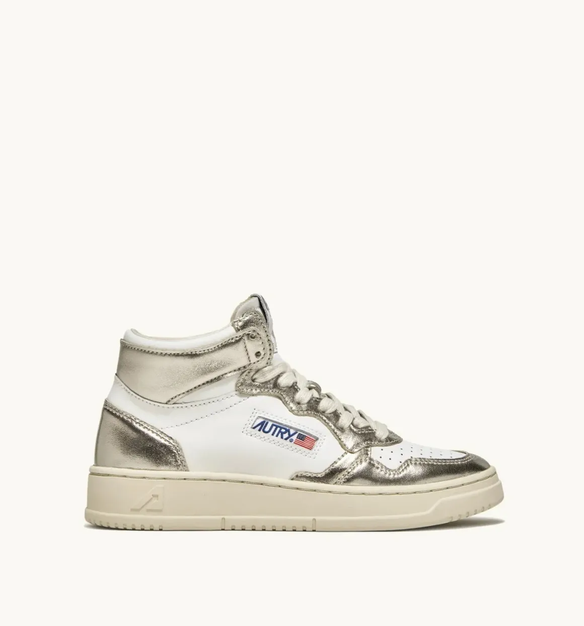 baskets_medalist_mid_bico_0.webp BASKETS MEDALIST MID BICOLOR EN CUIR BLANC ET PLATINE METALLISÉ