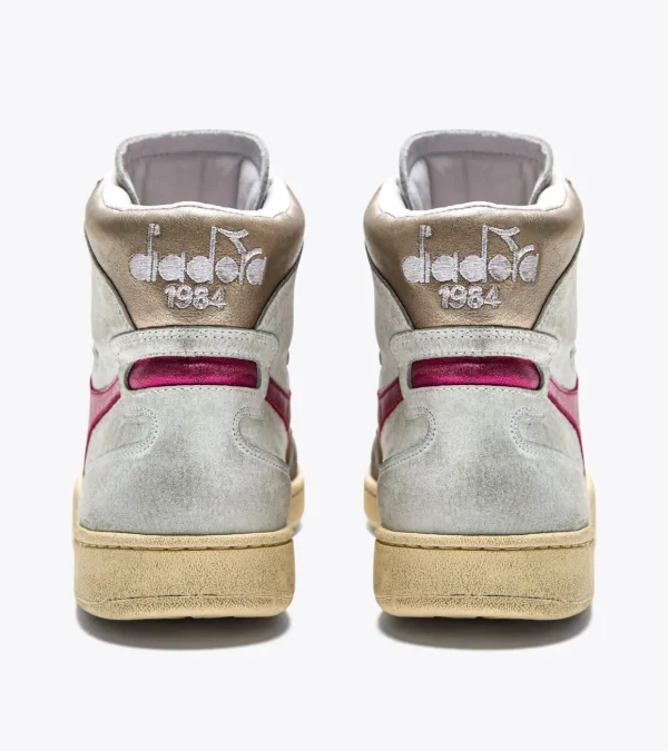 METALEN VARKENSLEDER GEBRUIKTE HOGE SNEAKER