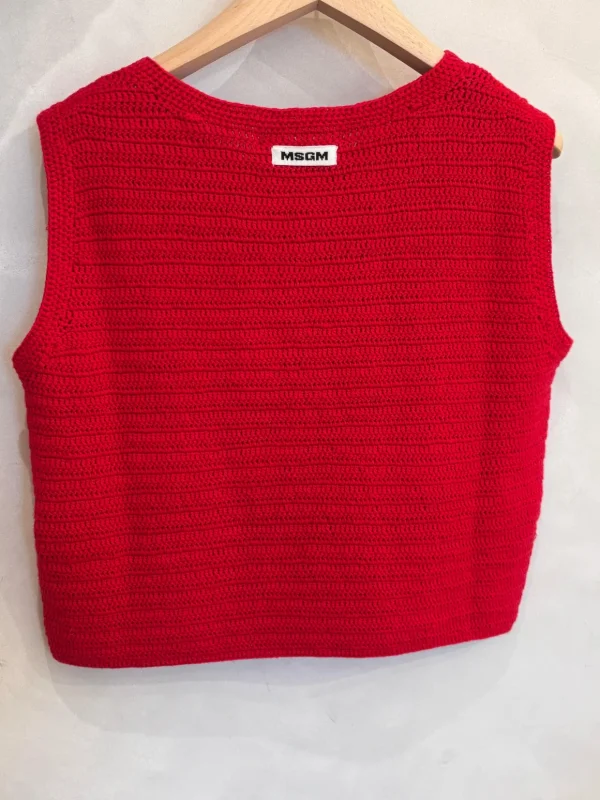 Pull sans manches en maille