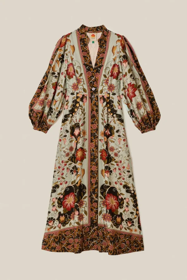 Robe maci print Blue Flowing