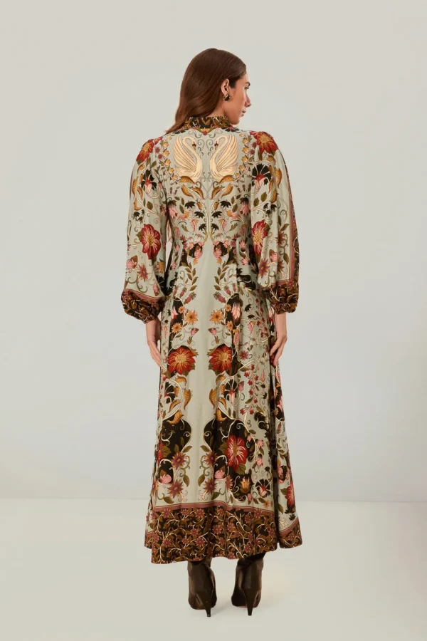Robe maci print Blue Flowing