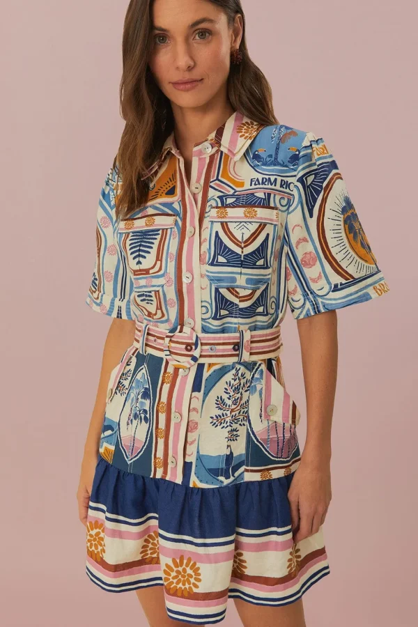 Robe mini print cerrado