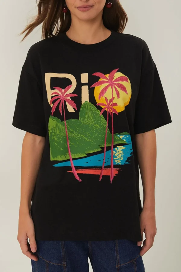 T-shirt black rio organic
